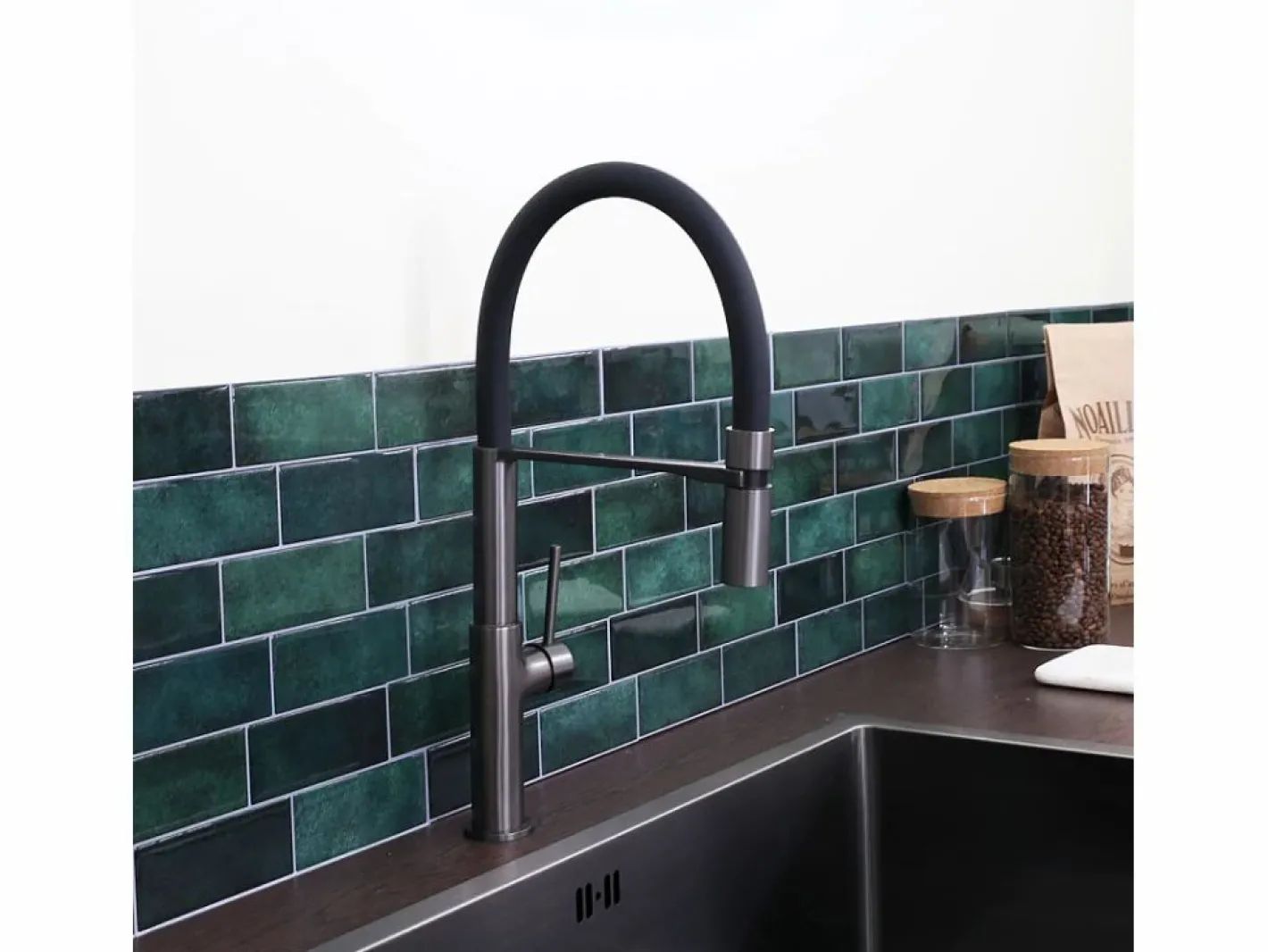 Essebagno Grifo De Cocina|Magneto Mezclador monomando de fregadero con teleducha metalizado