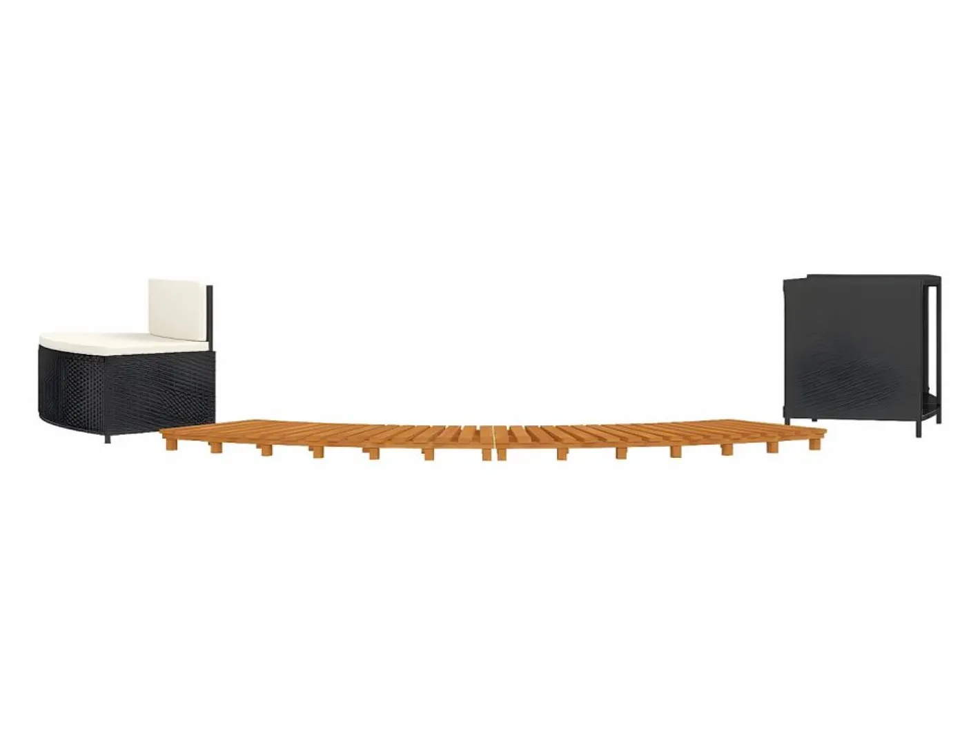 Maison Exclusive Borde bañera hidromasaje madera acacia y ratán sintético^ Hot
