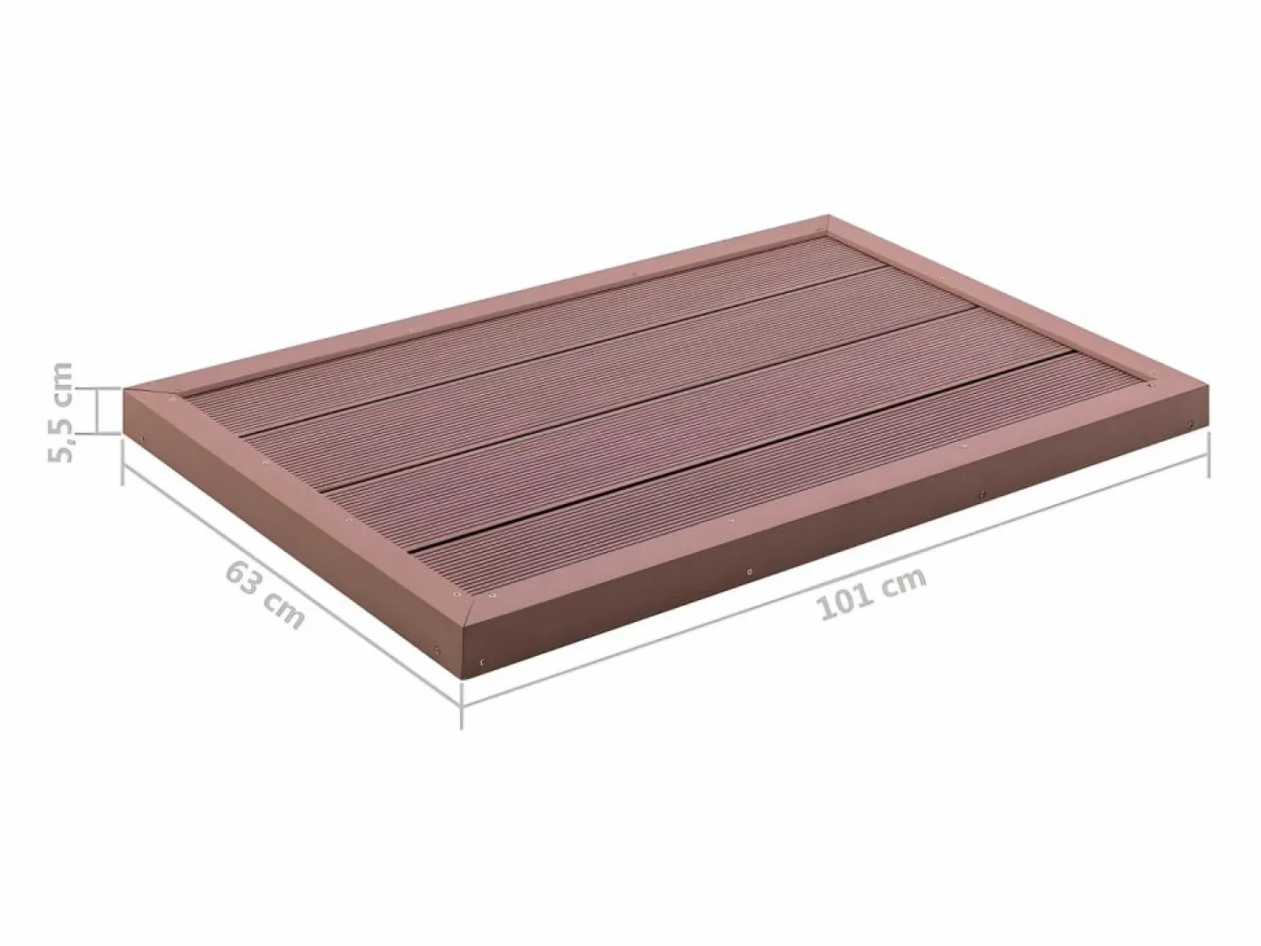 Maison Exclusive Panel de suelo para ducha solar WPC marrón 101x63x5,5 cm Marru00f3n New