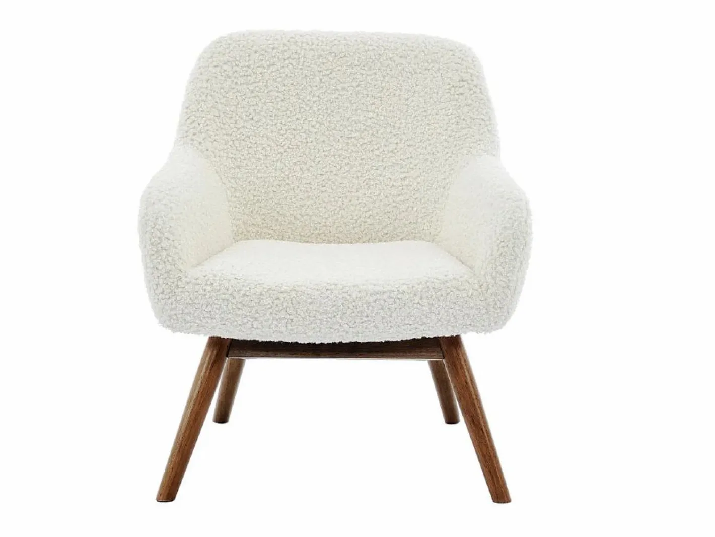 MALMO-Sillón de madera patinada nogal y tejido rizado Ecru^Moloo Sale