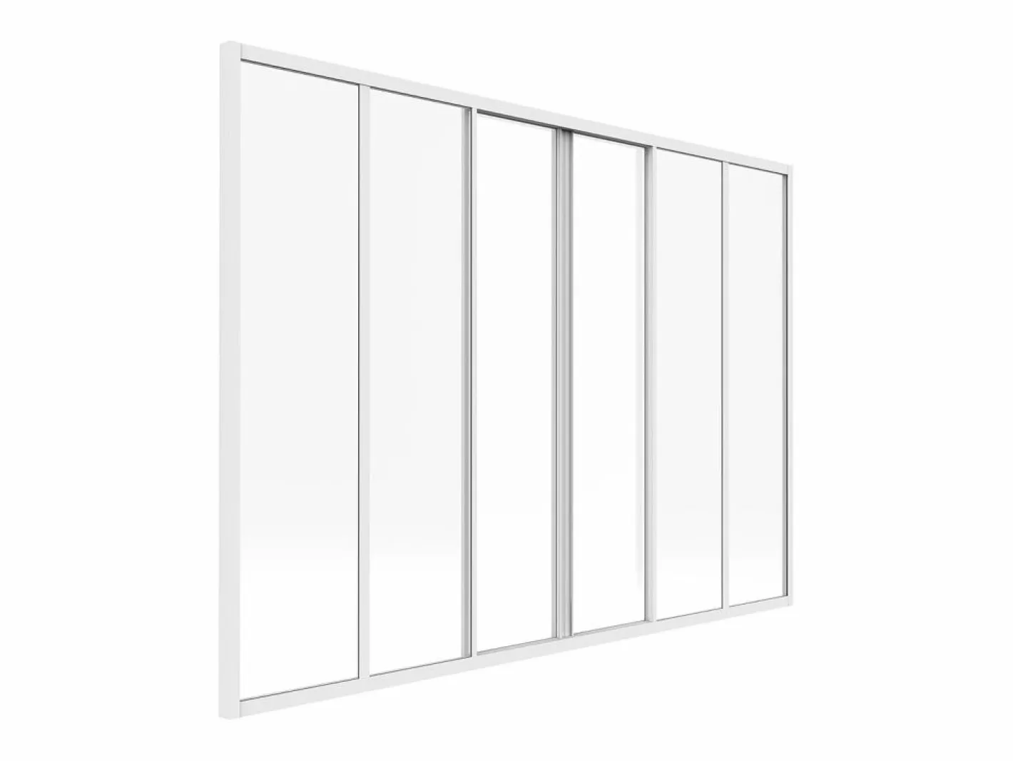 Vente-unique Mampara corredera de cristal RAVENA en cristal templado y aluminio con recubrimiento de polvo , 180x130 cm Blanco Clearance