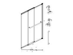 Shower & Design Mampara corredera para bañera de metal negro mate estilo industrial, 120x140 cm, WAIMEA Transparente / Negro Discount