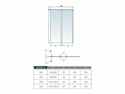 Aica Mampara de Bañera 2 Hojas Plegables Vidrio Templado 4mm Perfil Negro Mate Tamaño:(890-900)x1400mm- Transparente Sale