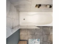 Aica Mampara de bañera 2 hojas plegables-vidrio templado 4mm perfil gris mate-(890-900)x1400mm Transparente Best