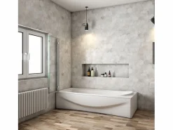 Mampara de bañera abatible 3 hojas cristal antical 6mm 3 veces plegable (1180-1200)x1400mm^Aica Clearance