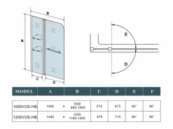 Aica Mampara De Bañera|Mampara de bañera abatible-cristal templado 6 mm con 2 repisas y un toallero-(995-1000)x1400mm