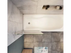 Aica Mampara De Bañera|Mampara de bañera abatible-cristal templado 6mm-con perfil cromado-(780-800)x1400mm