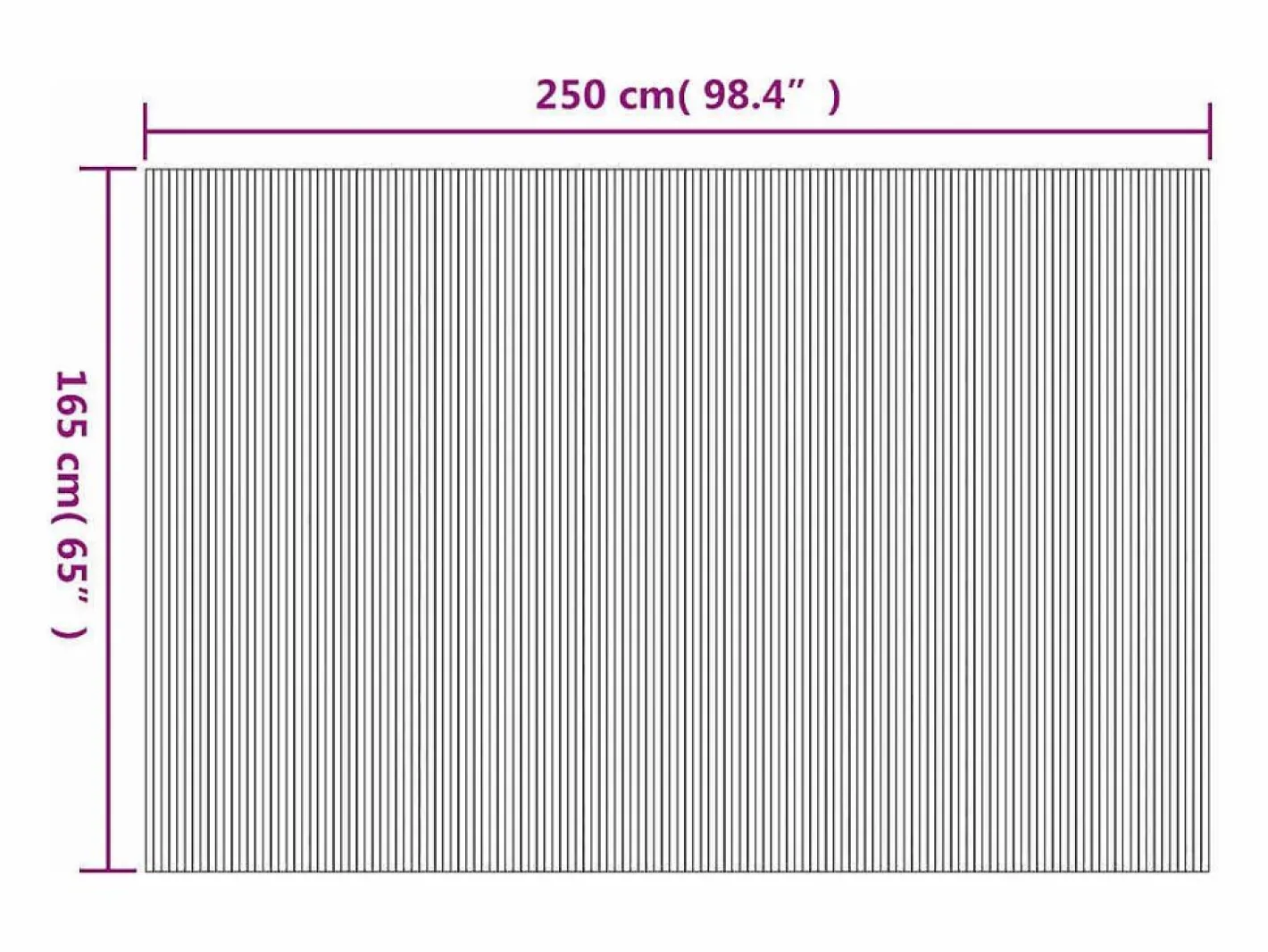 Biombo|Mampara de bambú 250 x 165 cm Natural
