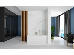 Rea Mampara De Baño Elegant 80 Gold Dorado Clearance
