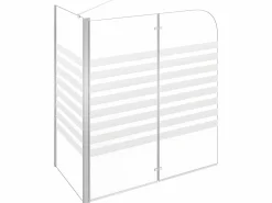 Mampara De Bañera|Mampara de baño vidrio templado a rayas 120x68x130 cm ES201040