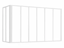Mampara de cristal esquinera tipo taller BAYVIEW en aluminio con recubrimiento en polvo, 180 x 60 x 130 cm, color^Vente-unique Clearance