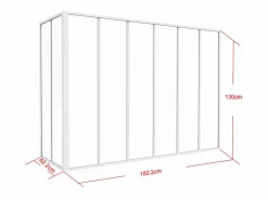 Mampara de cristal esquinera tipo taller BAYVIEW en aluminio con recubrimiento en polvo, 180 x 60 x 130 cm, color^Vente-unique Clearance
