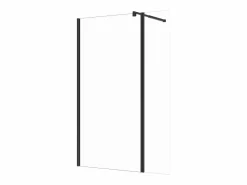 Shower & Design Mampara de ducha con panel pivotante - mate - Vidrio 6 mm - 100x200 cm - DAREN Negro New