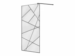 Shower & Design Mampara de ducha con serigrafía estilo italiano - mate - 120 x 200 cm - TRISEO Negro Clearance