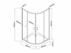 Mampara de ducha de esquina con plato de ducha, color , 90 x 90 x 192 cm, SIDOA^Shower & Design Sale