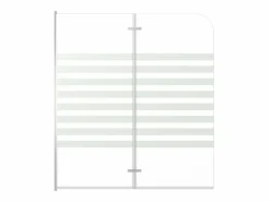 Mampara de ducha de vidrio templado a rayas 120x140 cm ES204707 Negro Online
