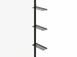 Shower & Design Mampara de ducha estilo italiano con estantes - mate - Cristal 6 mm - 120x200 cm - DAREN Negro New