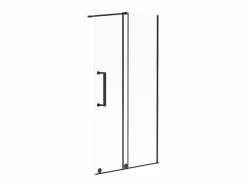 Shower & Design Mampara de ducha estilo industrial en mate, 140 x 200 cm, cristal templado YOREM Negro Clearance