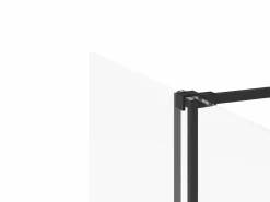 Shower & Design Mampara de ducha estilo industrial en mate, 140 x 200 cm, cristal templado YOREM Negro Clearance