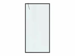 Shower & Design Mampara de ducha estilo italiano, 100 x 200 cm, mate, vidrio templado, AMBERI Negro Outlet
