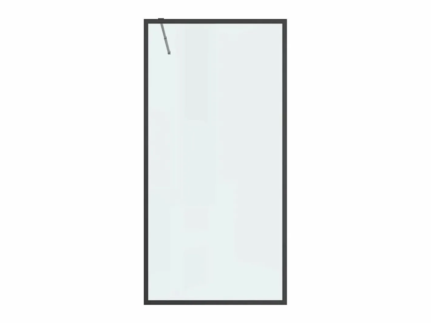 Shower & Design Mampara de ducha estilo italiano, 100 x 200 cm, mate, vidrio templado, AMBERI Negro Outlet