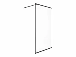 Shower & Design Mampara de ducha estilo italiano, 100 x 200 cm, mate, vidrio templado, AMBERI Negro Outlet
