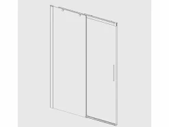 KASSANDRA Mampara de ducha frontal + Puerta Corredera 110 cm LUNA Negro con Cristal serigrafiado Transparente Best