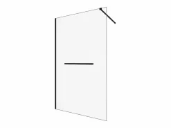 Shower & Design Mampara de ducha italiana con toallero, 120 x 200 cm, mate, KRISTEN Negro Sale