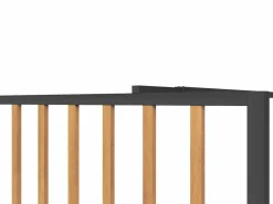 Shower & Design Mampara de ducha italiana de aluminio - Efecto madera - 140 x 200 cm - TOPEKA Negro / Color natural claro Discount