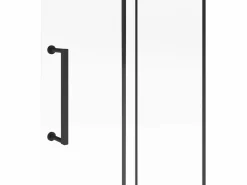 Shower & Design Mampara de ducha italiana mate estilo industrial, 120 x 200 cm, cristal templado YOREM Negro New
