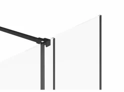 Shower & Design Mampara de ducha italiana mate estilo industrial, 120 x 200 cm, cristal templado YOREM Negro New