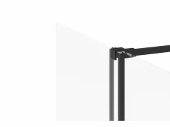Shower & Design Mampara de ducha italiana mate estilo industrial, 120 x 200 cm, cristal templado YOREM Negro New
