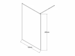 Shower & Design Mampara De Ducha|Mampara de ducha italiana, 120 x 200 x 92 cm, negro, cristal - AMBERI