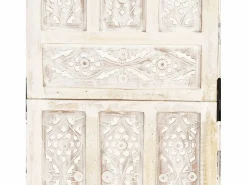 Mampara divisoria 5 paneles 200x165 cm Madera de mango Blanco New