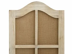 Mampara divisoria de 4 paneles Marrón 140x165 cm Tela^ New