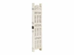 Mampara divisoria de 4 paneles 160x165 cm Madera de mango Blanco