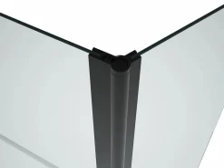 Shower & Design Mampara para bañera con toallero y retorno pivotante mate, 100 x 140 cm, PRIMAEL Negro Clearance