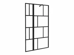 Shower & Design Mampara para bañera cristal y metal de estilo industrial, Medidas 100 x 140 cm OBELINI Negro Hot