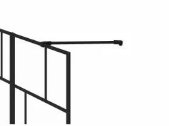 Shower & Design Mampara para bañera cristal y metal de estilo industrial, Medidas 100 x 140 cm OBELINI Negro Hot