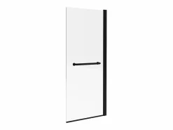 Shower & Design Mampara para bañera de cristal templado con toallero mate, 70 x 140 cm TOBIN Negro Online