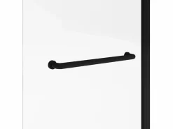 Shower & Design Mampara para bañera de cristal templado con toallero mate, 70 x 140 cm TOBIN Negro Online