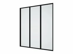 Shower & Design Mampara De Bañera|Mampara para bañera plegable de metal mate estilo atelier, 120 x 140 cm, DISTRICT