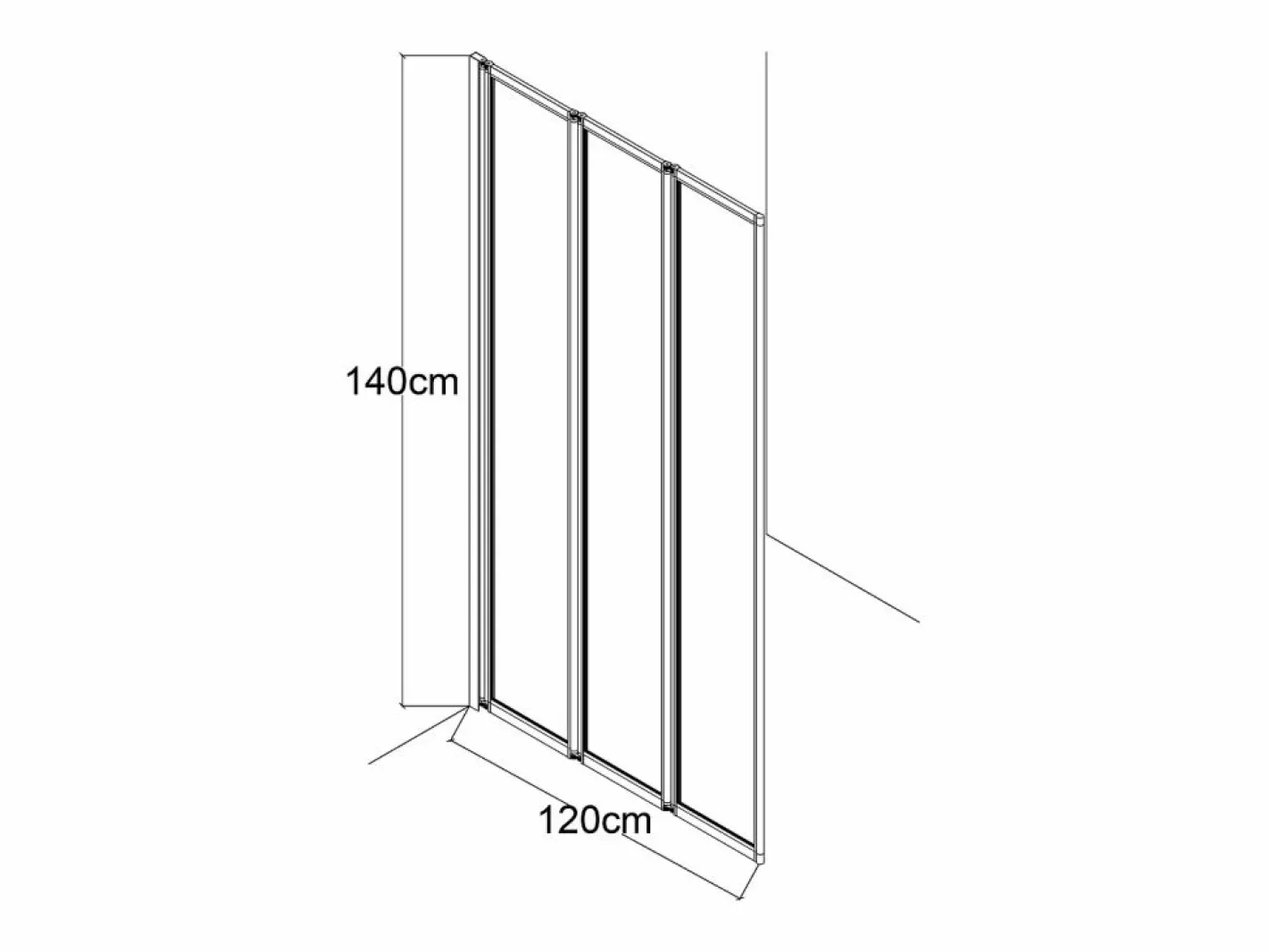 Shower & Design Mampara De Bañera|Mampara para bañera plegable de metal mate estilo atelier, 120 x 140 cm, DISTRICT