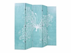 Mampara plegable 200 x 170 cm Papillon Bleu^ Best