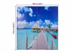 Mampara plegable 160x170 cm Playa Multicolor New