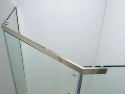 Shower & Design Mampara rinconera puerta abatible + base de ducha ARDIA Plateado Discount