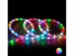 Ledkia Guirnalda Luminosa|Manguera LED Redonda 220V AC 36 LED/m RGB IP65 Corte 100 cm a Medida RGB 4 m