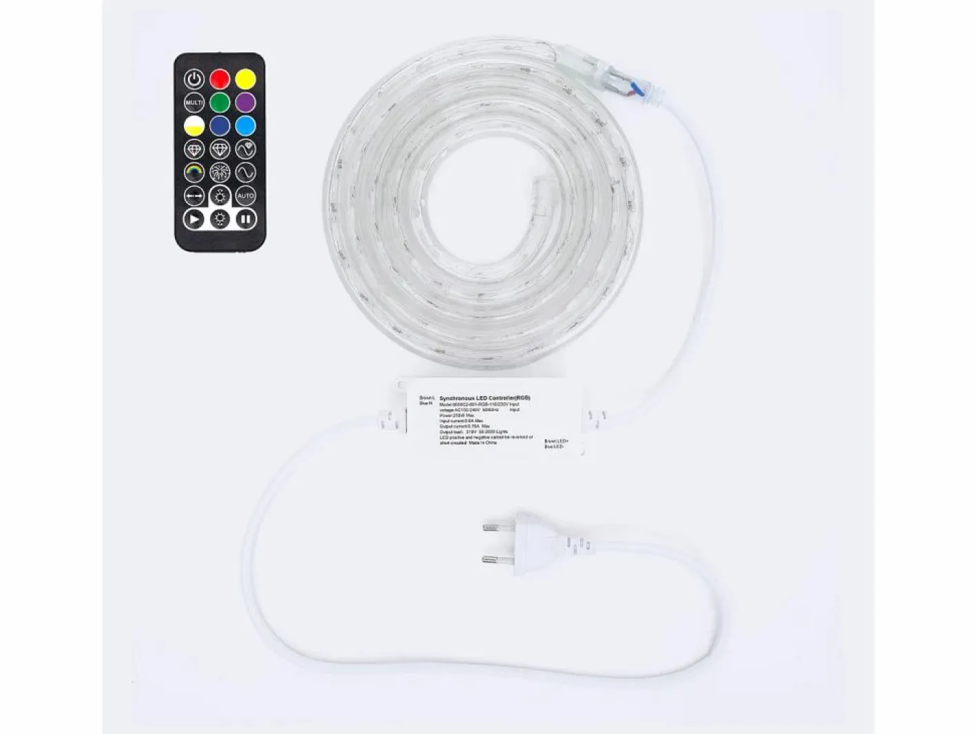 Manguera LED Redonda 220V AC 36 LED/m RGB IP65 Corte 100 cm a Medida RGB 25 m^Ledkia Hot