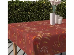 Soleil d'ocre Mantel rectangular estampado antimanchas 140x200 cm FLORES, por Rojo Discount