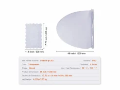 Mantel SucceBuy Protector de Mesa de PVC, Cubierta de Escritorio Redonda de Plástico de 123 cm, 1.5 mm de Grosor Transparente Sale
